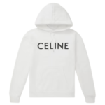 Celine Homme Logo-Print Cotton-Jersey Hoodie-White