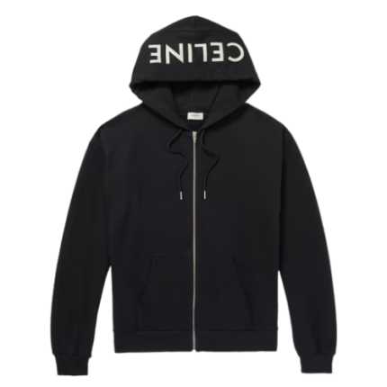 Celine Homme Logo-Print Cotton-Blend Jersey Zip-Up Hoodie